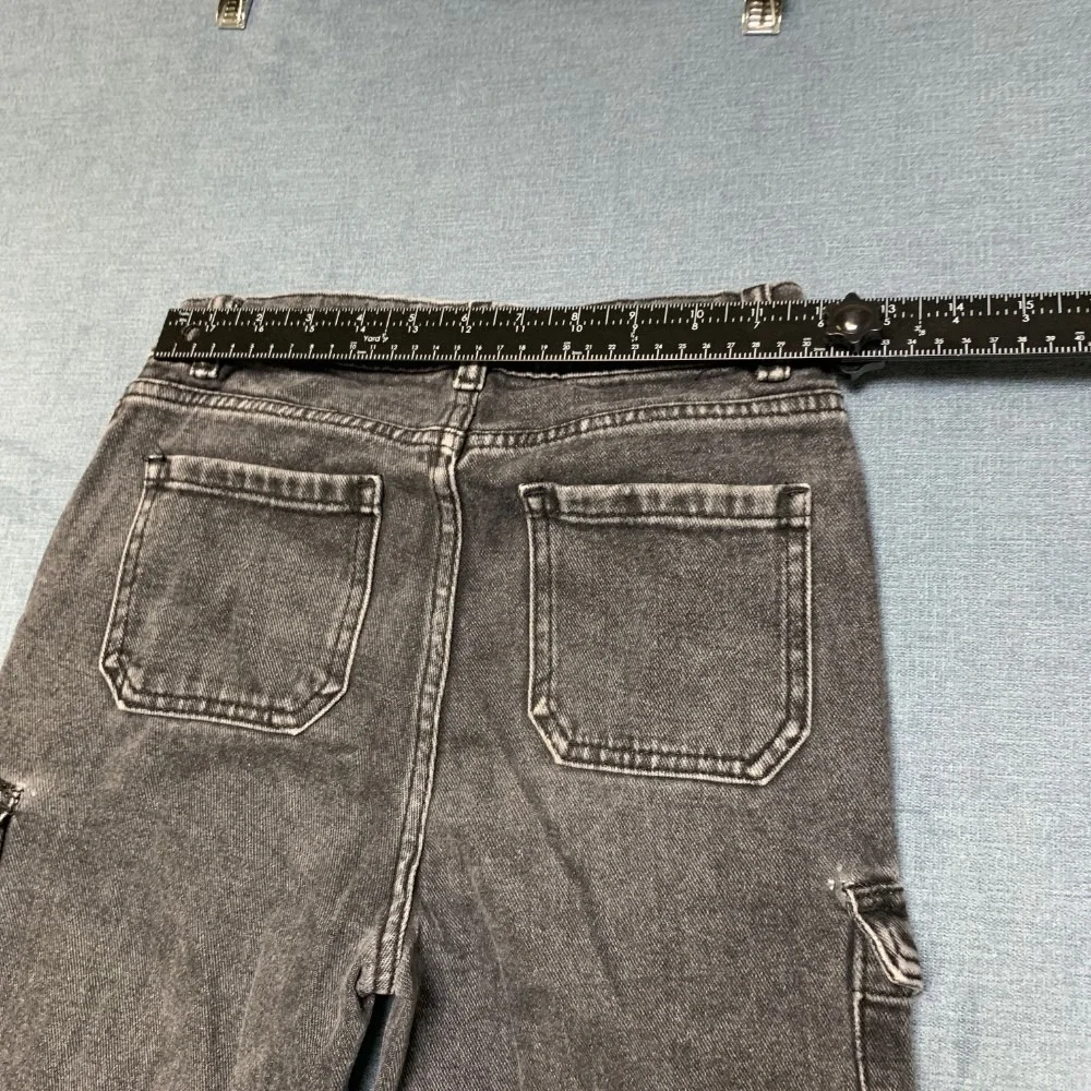 Pacsun Baggy Jeans Kids 10 Gray Denim Cargo Pockets Zip Fly Comfort Outdoor
